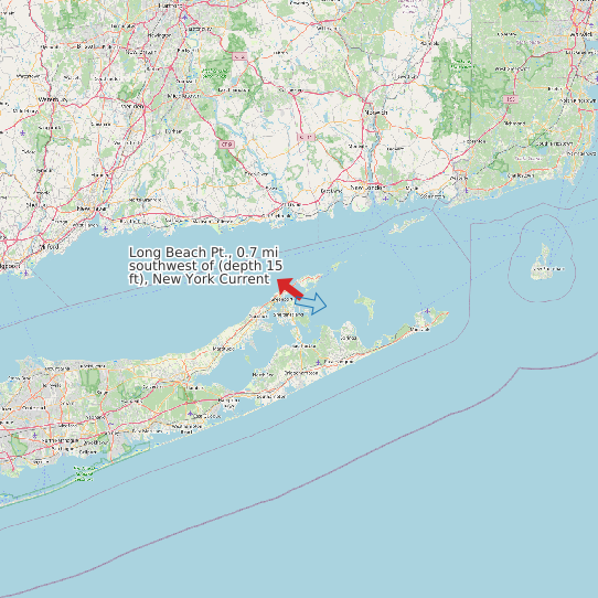 Long Beach Pt., 0.7 mi southwest of (depth 15 ft), New York Current map