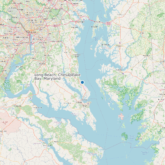 Map of Long Beach, Chesapeake Bay, Maryland Tide Prediction Station