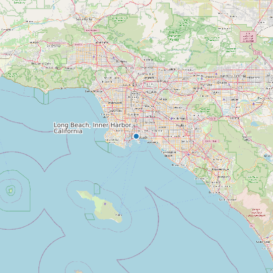Long Beach, Inner Harbor, California map
