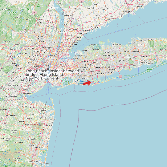 Long Beach, inside, between bridges, Long Island, New York Current map