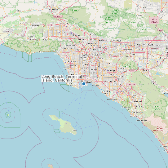 Long Beach, Terminal Island, California map