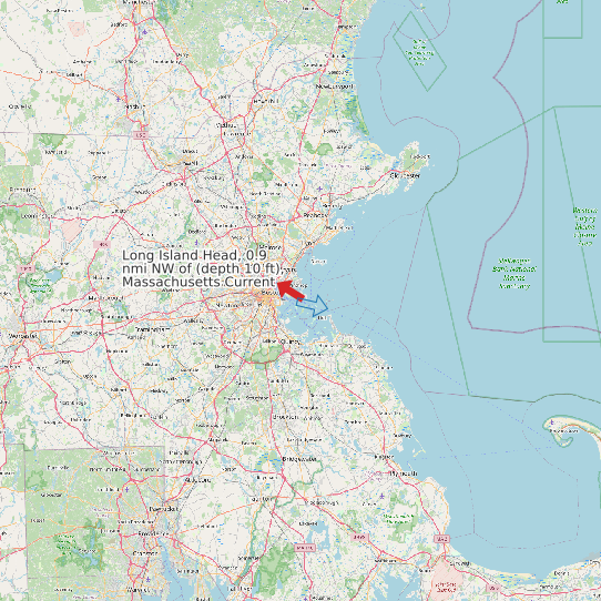 Map of Long Island Head, 0.9 nmi NW of (depth 10 ft), Massachusetts Current Prediction Station