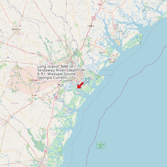 Long Island, NNE of, Skidaway River (depth 6 ft), Wassaw Sound, Georgia Current map