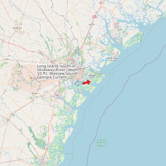 Map of Long Island, south of, Skidaway River (depth 10 ft), Wassaw Sound, Georgia Current Prediction Station