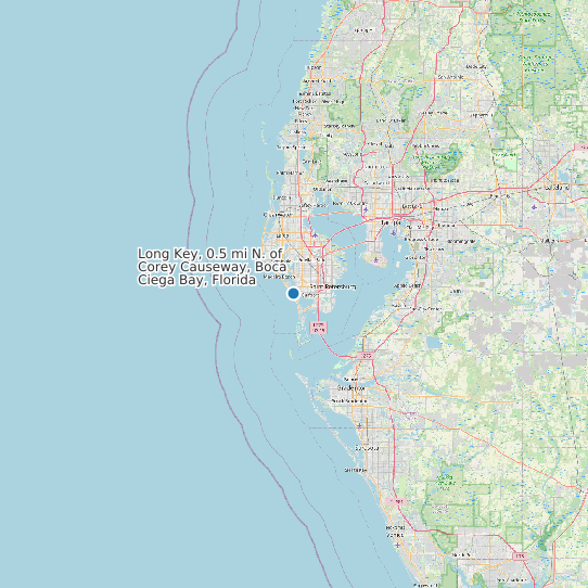 Long Key, 0.5 mi N. of Corey Causeway, Boca Ciega Bay, Florida map