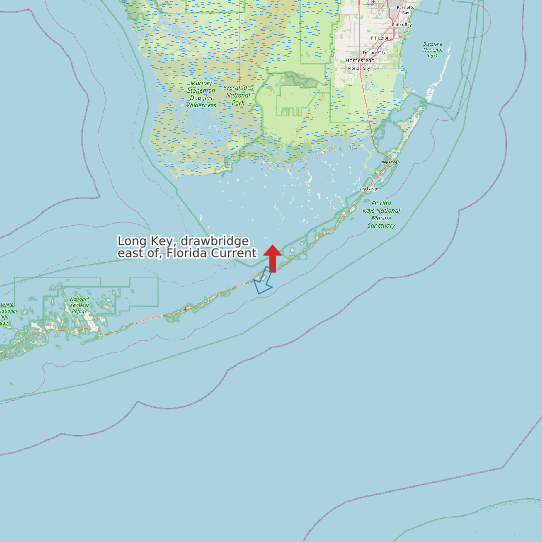 Map of Long Key, drawbridge east of, Florida Current Prediction Station