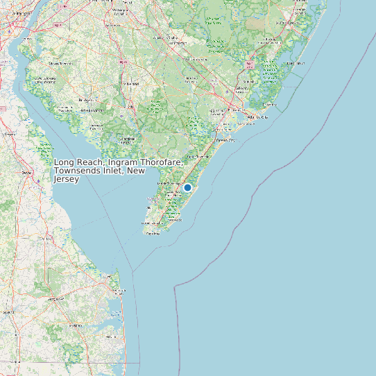 Long Reach, Ingram Thorofare, Townsends Inlet, New Jersey map