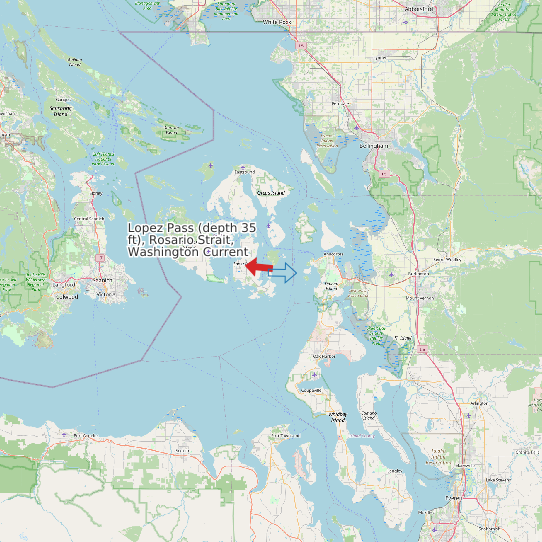 Map of Lopez Pass (depth 35 ft), Rosario Strait, Washington Current Prediction Station