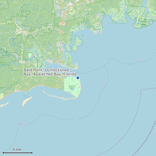 Map of Bald Point, Ochlockonee Bay, Apalachee Bay, Florida Tide Prediction Station