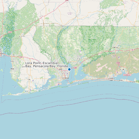 Map of Lora Point, Escambia Bay, Pensacola Bay, Florida Tide Prediction Station
