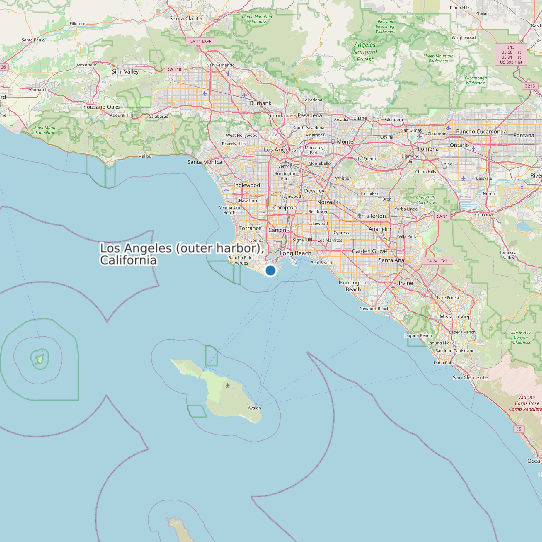 Map of Los Angeles (outer harbor), California Tide Prediction Station
