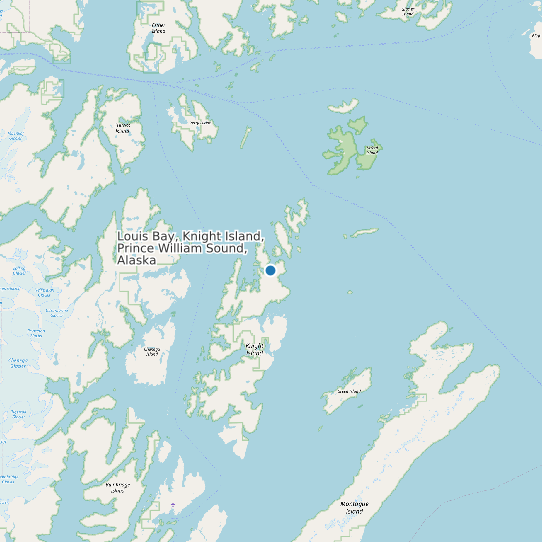Map of Louis Bay, Knight Island, Prince William Sound, Alaska Tide Prediction Station