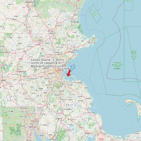 Lovell Island, 1.3 nmi north of (depth 4 ft), Massachusetts Current map