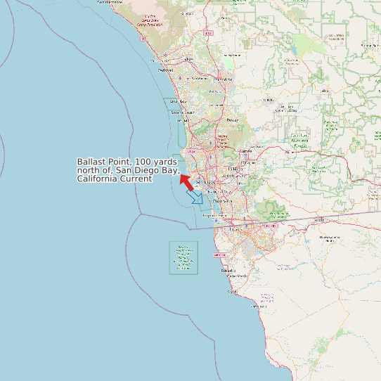 Ballast Point, 100 yards north of, San Diego Bay, California Current map
