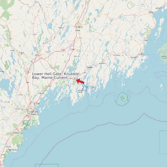 Map of Lower Hell Gate, Knubble Bay, Maine Current Prediction Station