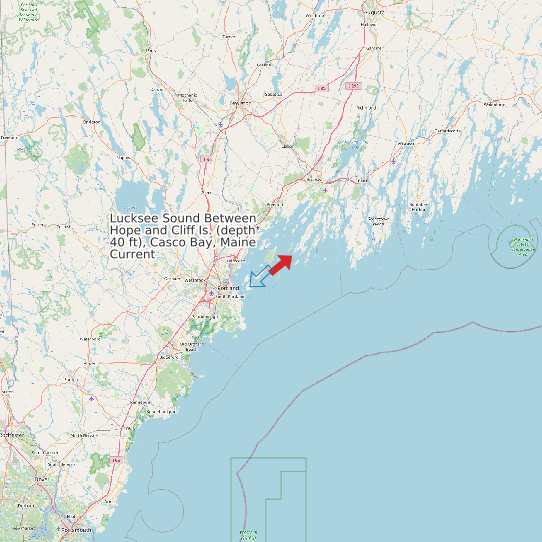 Lucksee Sound Between Hope and Cliff Is. (depth 40 ft), Casco Bay, Maine Current map