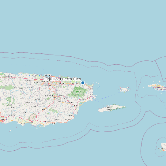 Map of Luquillo, Puerto Rico Tide Prediction Station