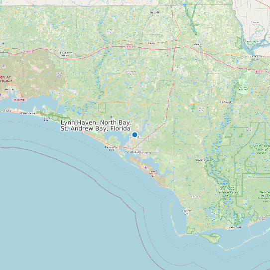 Lynn Haven, North Bay, St. Andrew Bay, Florida map