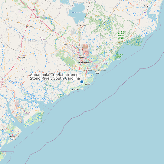 Abbapoola Creek entrance, Stono River, South Carolina map