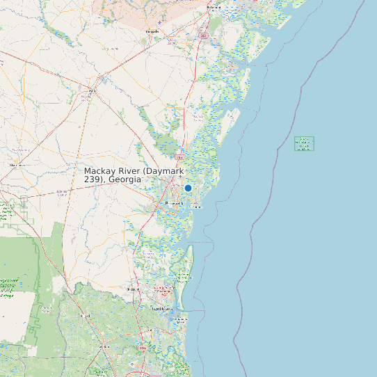 Map of Mackay River (Daymark 239), Georgia Tide Prediction Station