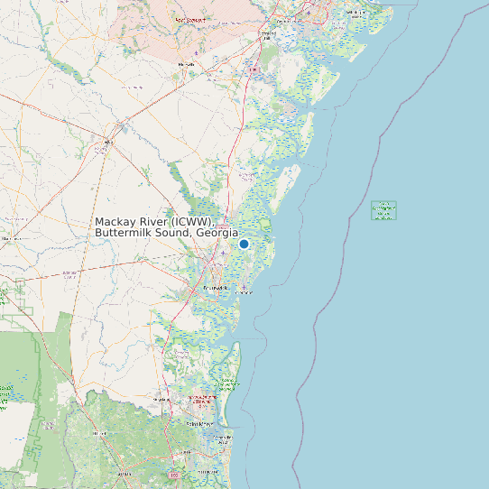 Map of Mackay River (ICWW), Buttermilk Sound, Georgia Tide Prediction Station