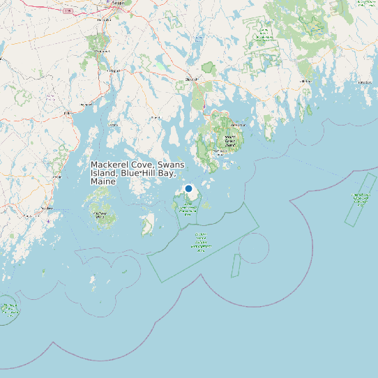 Map of Mackerel Cove, Swans Island, Blue Hill Bay, Maine Tide Prediction Station