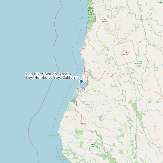 Mad River Slough, Arcata Bay, Humboldt Bay, California map