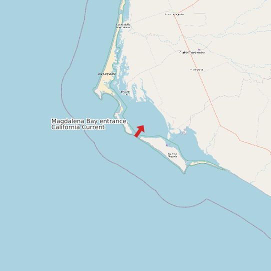 Map of Magdalena Bay entrance, California Current Prediction Station