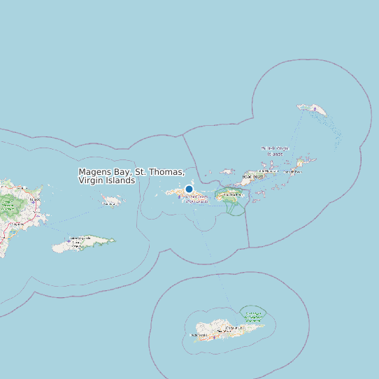 Magens Bay, St. Thomas, Virgin Islands map