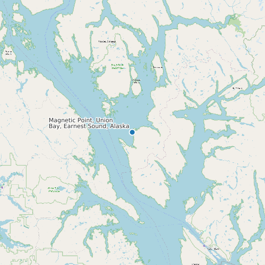 Magnetic Point, Union Bay, Earnest Sound, Alaska map