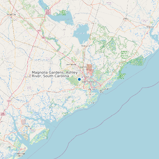 Map of Magnolia Gardens, Ashley River, South Carolina Tide Prediction Station
