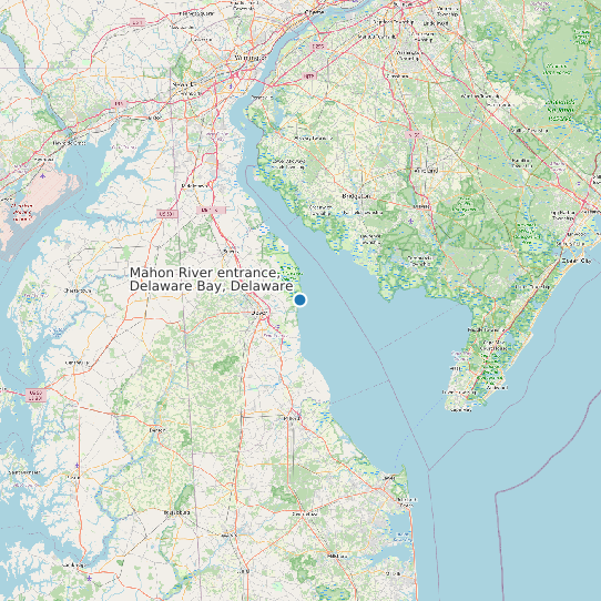 Mahon River entrance, Delaware Bay, Delaware map