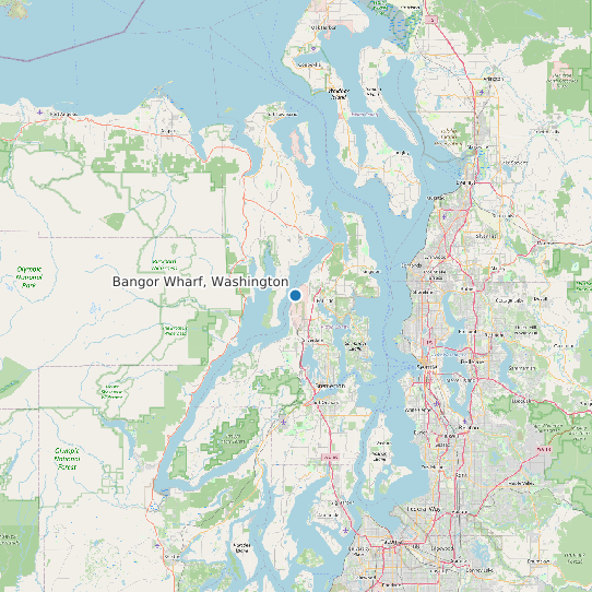 Map of Bangor Wharf, Washington Tide Prediction Station