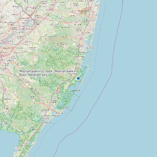 Manahawkin Creek, Manahawkin Bay, New Jersey map