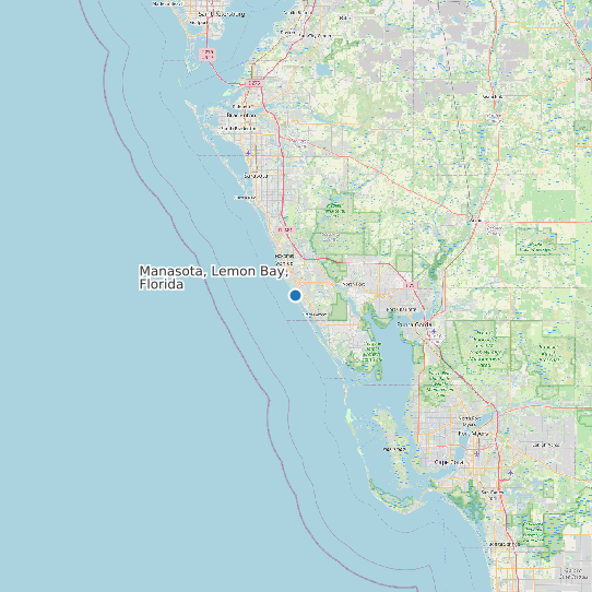 Map of Manasota, Lemon Bay, Florida Tide Prediction Station