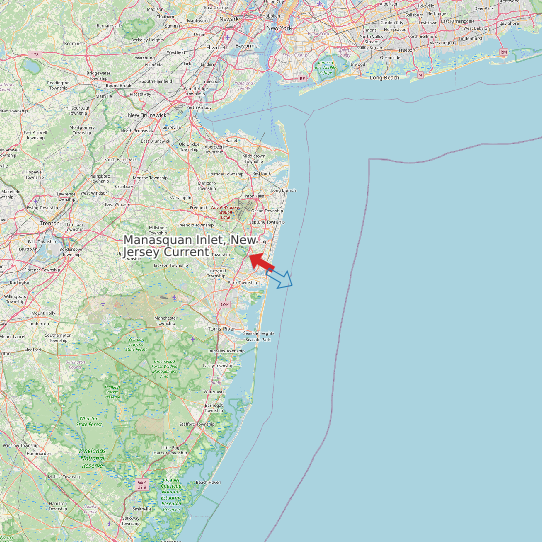 Manasquan Inlet, New Jersey Current map
