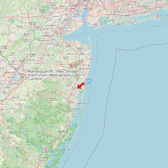 Map of Manasquan R., hwy. bridge, main chan, New Jersey Current Prediction Station