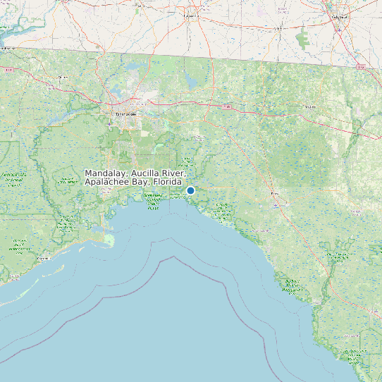 Map of Mandalay, Aucilla River, Apalachee Bay, Florida Tide Prediction Station