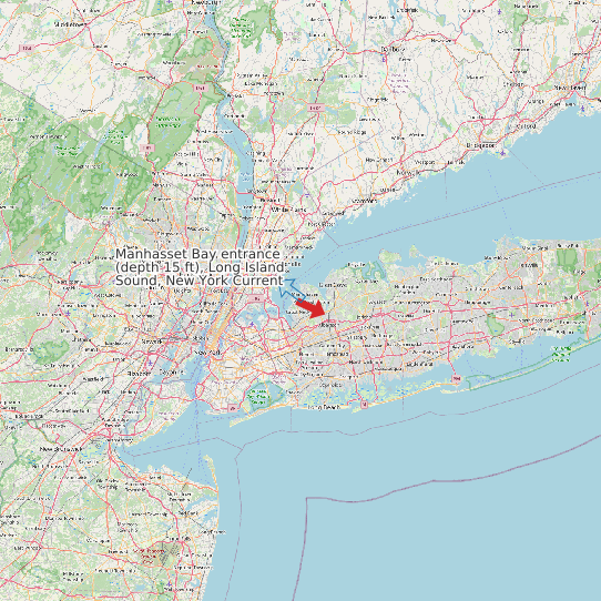 Map of Manhasset Bay entrance (depth 15 ft), Long Island Sound, New York Current Prediction Station
