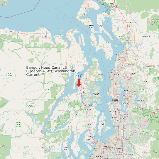 Bangor, Hood Canal LB B (depth 41 ft), Washington Current map