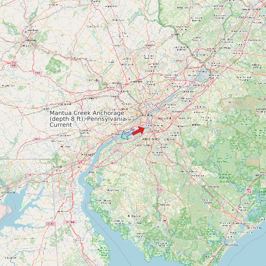 Mantua Creek Anchorage (depth 8 ft), Pennsylvania Current map