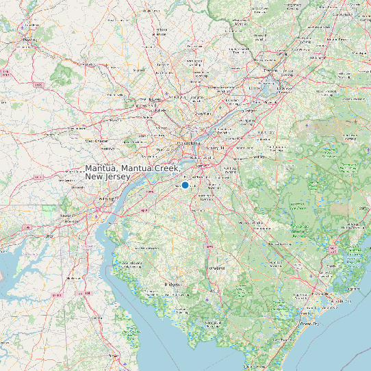 Map of Mantua, Mantua Creek, New Jersey Tide Prediction Station