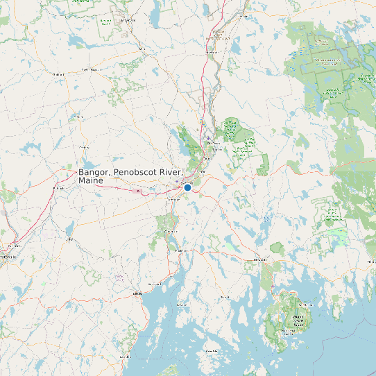Map of Bangor, Penobscot River, Maine Tide Prediction Station