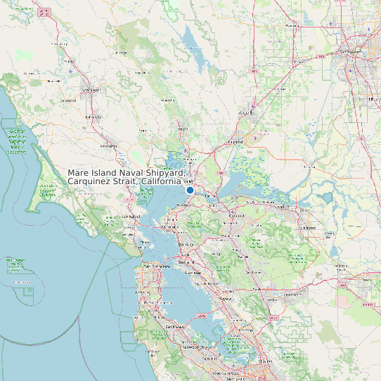 Map of Mare Island Naval Shipyard, Carquinez Strait, California Tide Prediction Station