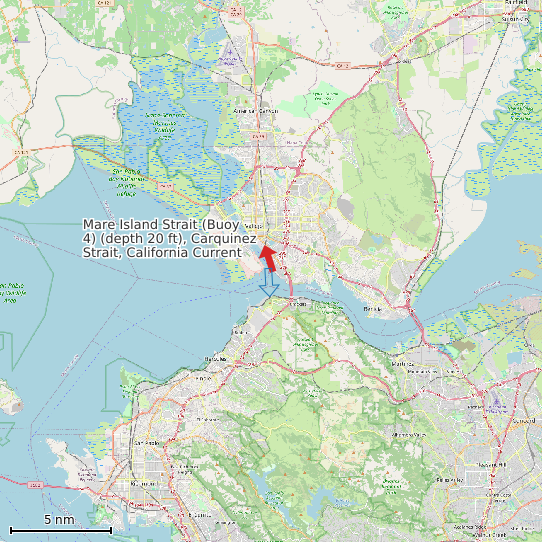 Map of Mare Island Strait (Buoy 4) (depth 20 ft), Carquinez Strait, California Current Prediction Station