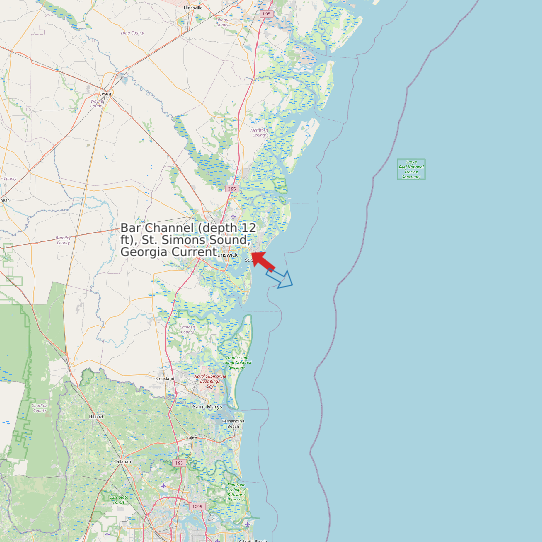 Bar Channel (depth 12 ft), St. Simons Sound, Georgia Current map