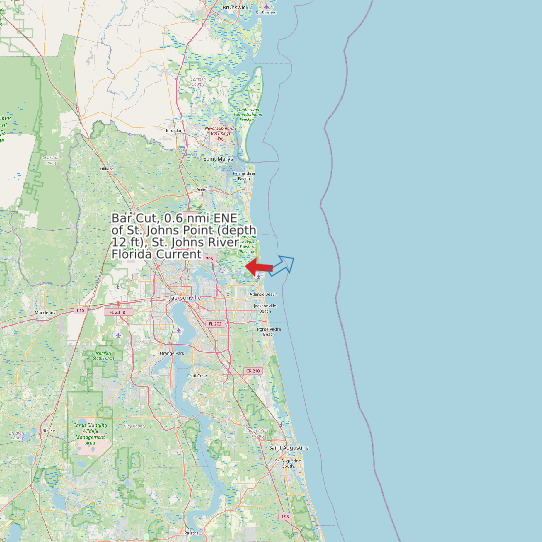 Bar Cut, 0.6 nmi ENE of St. Johns Point (depth 12 ft), St. Johns River, Florida Current map