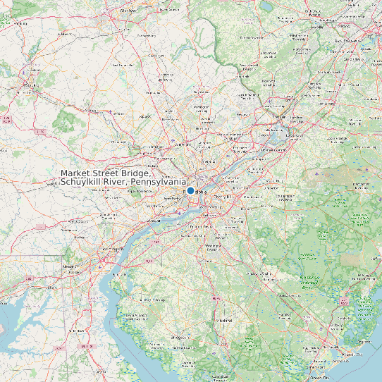 Market Street Bridge, Schuylkill River, Pennsylvania map