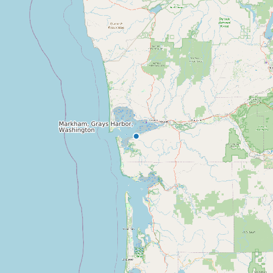 Map of Markham, Grays Harbor, Washington Tide Prediction Station