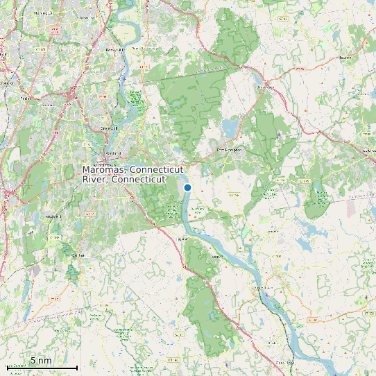 Map of Maromas, Connecticut River, Connecticut Tide Prediction Station